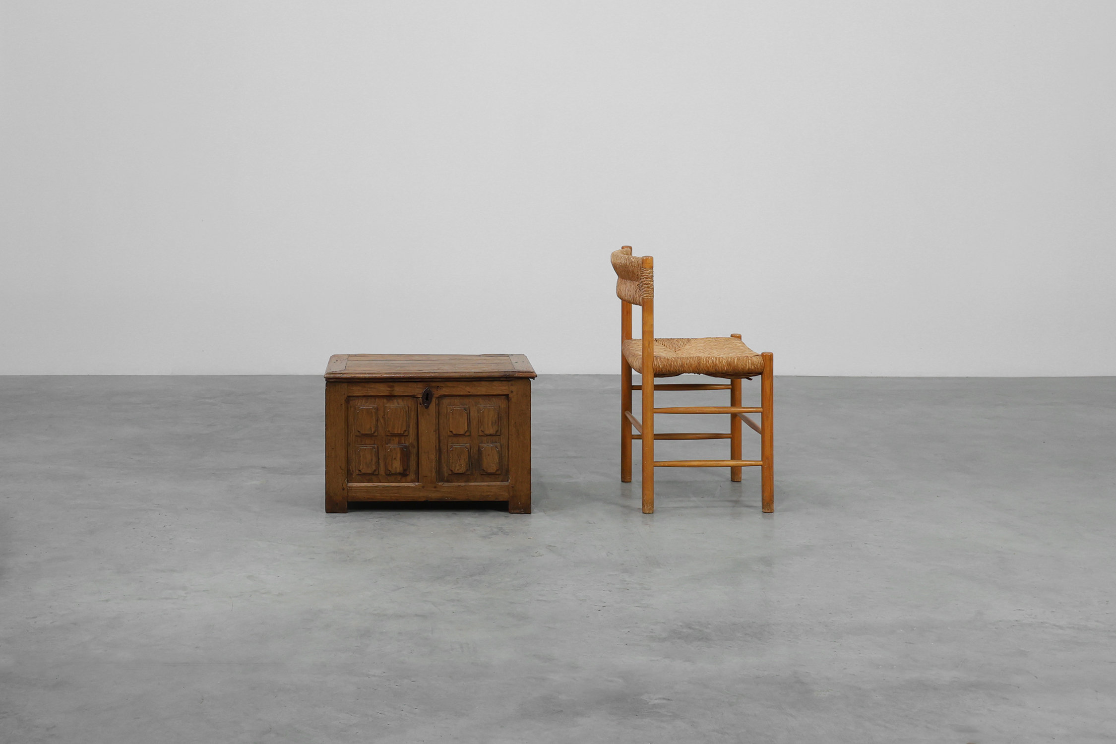 Rustic Oak paneled Trunk or chest, France 18th Centurythumbnail